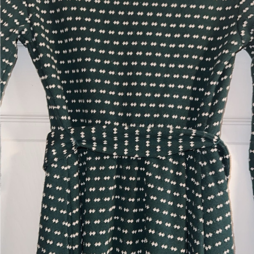 Anthropologie Maeve Emerald Green Malta Belted Long Sleeve Dress - Picture 10 of 10